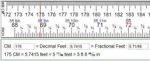 170 Cm To Feet And Inches / 170 Centimeters To Inches Conver