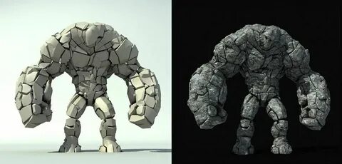 Stone Golem destroyed with PullDownItComputer Graphics & Dig