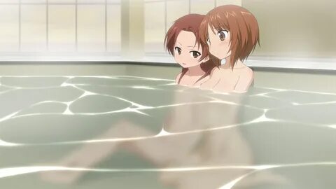 2girls bath blush breasts brown eyes brown hair girls und pa