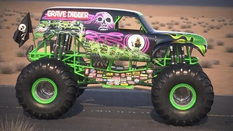 Grave Digger Monster Truck (desert studio) - 3D Model by SQU