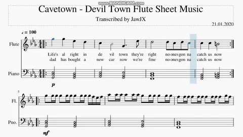 Cavetown - " Devil Town " FLUTE VERSION!!! Free Sheet Music 