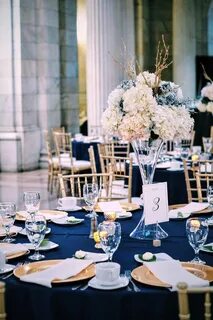 Wedding Theme Navy Blue And Rose Gold Decorations - Moes Col