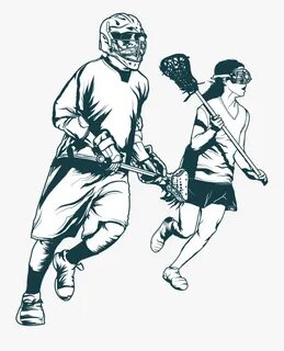 Lacrosse Players Vector Clip Art - Girls And Boys Lacrosse C