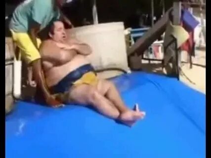 big water slide fat guy awesome - YouTube