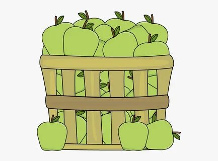 Basket Of Green Apples Clip Art - Green Apples Clip Art, HD 