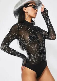 black rhinestone bodysuit cheap online