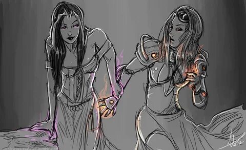 Chandra and Liliana Sketch by Sonellion on deviantART Sketch