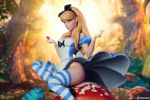 J Scott Campbell Alice in Wonderland Statue by Sideshow Side
