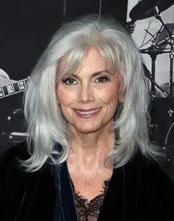 Emmylou Harris' High-Volume Layers Grey hair with bangs, Coo