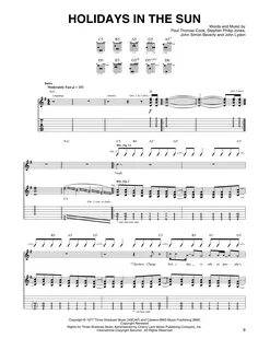 Sex Pistols "Holidays In The Sun" Sheet Music PDF Notes, Cho