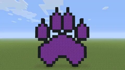 Minecraft Pixel Art - Wolf Paw - YouTube