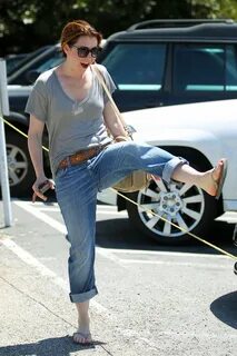 Alyson Hannigan candids leaving the Brentwood Country Mart o