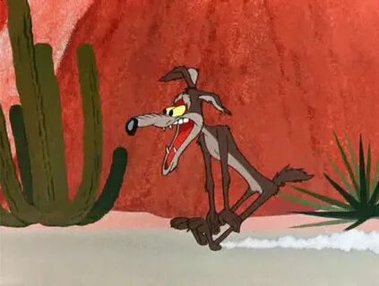 Wile E. Coyote slowing down. Looney tunes characters, Looney