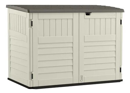 Suncast 3.68 x 5.87 ft. Plastic Storage Shed, Off-White and 