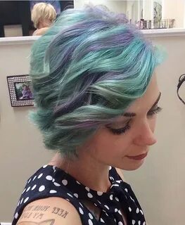 Turquoise and Lavender Waves Hairstyle