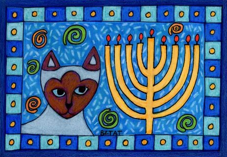 Cat-Hanukkah-card-version - BZTAT Studios - Pet Portrait Pai