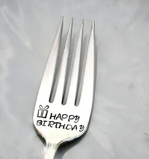 Stamped Fork Happy B... sold by TheSilverwearShop Marketplac