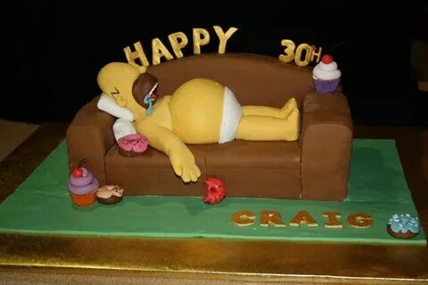 Homer cake Funny cake, Simpsons cake, Cupcake cakes
