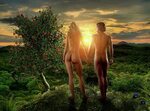 Adam and Eve in paradies garden of Eden Digital Art by Olive