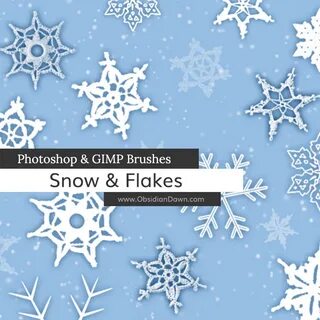 Snow + Snowflakes Photoshop and GIMP Brushes by redheadstock