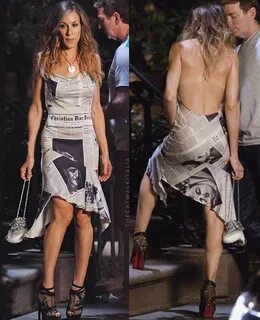 Carrie Bradshaw iconic newspaper dress. Carrie bradshaw dres