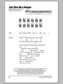 Pink 'Just Give Me A Reason (feat. Nate Ruess)' Sheet Music 