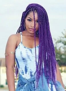 29 Unique Easy Box Braid Hairstyles (With images) Purple box