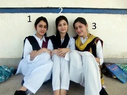 Three Pathan School Girls in Peshawar, Pakistan. Celebrity w