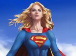 Download Beautiful, supergirl, art wallpaper, 1600x1200, Sta