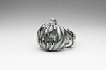 Halloween Pumpkin Ring, sterling silver, handmade ... jack-o