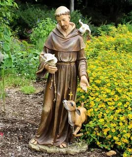 St. Francis Statue - 36.5 inch St francis statue, Garden sta