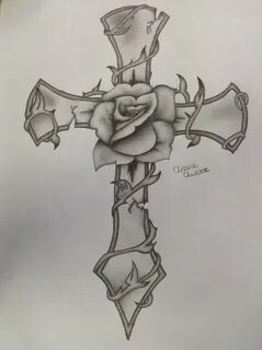 Fantasy cross rose pencil drawing Tattoo design drawings, Ta