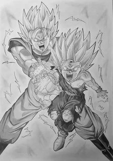 Father Son Kamehameha - Goku Challenge Drawing DragonBallZ A