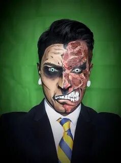 Harvey "Two-Face" Dent Comic book makeup, Halloween costumes