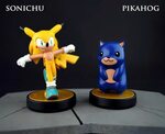 Custom SONICHU and PIKAHOG Amiibo Sonic the Hedgehog & Pikac