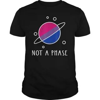 Not A Phase Bisexual Shirt LGBT Bi Pride Flag Space Moon T-S