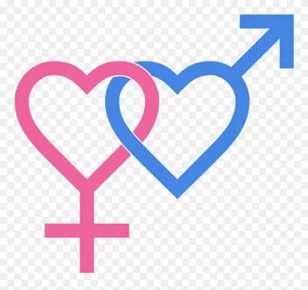 Heterosexual Symbol Two Hearts - Heterosexual Symbol Clipart