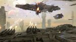 В свежем видео Dreadnought летающие крейсера сражаются среди