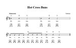 Hot Cross Buns - 6-Hole Ocarina Sheet Music and Tab with Cho