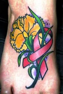 42 Cool Cancer Ribbon Tattoos On Foot