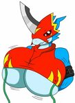 Flamedramon Girl Breast Inflation by GHforever -- Fur Affini
