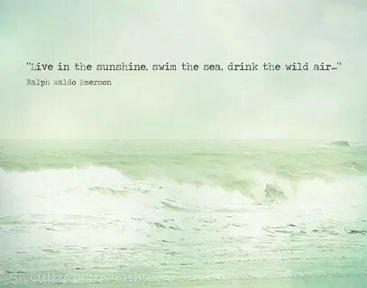 Beach Quote Ocean Photography Ralph Waldo Emerson Mint Green