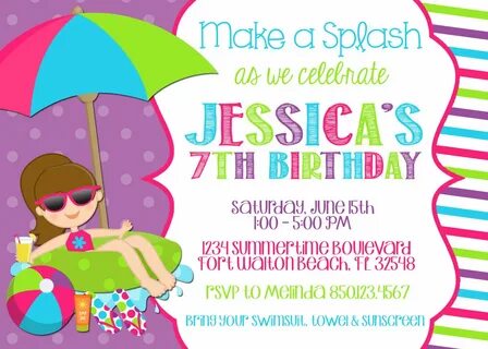 Birthday Pool Party Invitation FREE Printable Birthday Invit