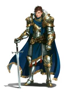 Male Human Fighter Paladin Knight - Pathfinder PFRPG DND D&D