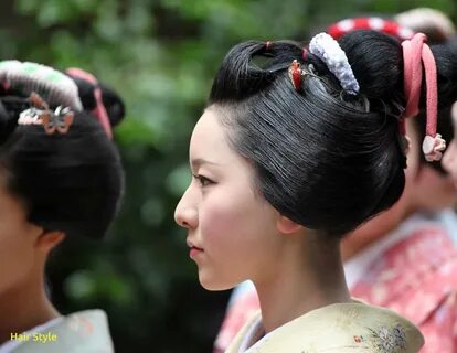 Japanese woman traditional hairknot