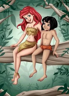 Ariel and Mowgli sitting together Gift by jazz316 on Deviant