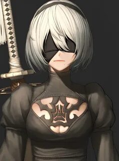 Download nier: automata, 2b, artwork, hot warrior 800x1280 w