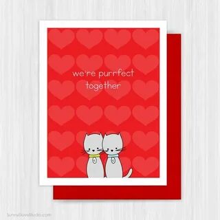 Cat Valentine Card Cute Valentines Day Love Cards Romantic P