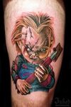 Colorful creepy doll chucky tattoo - Tattoos Book - 65.000 T