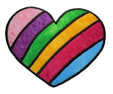 Rainbow heart - Newfound Applique Cartoon heart, Rainbow hea